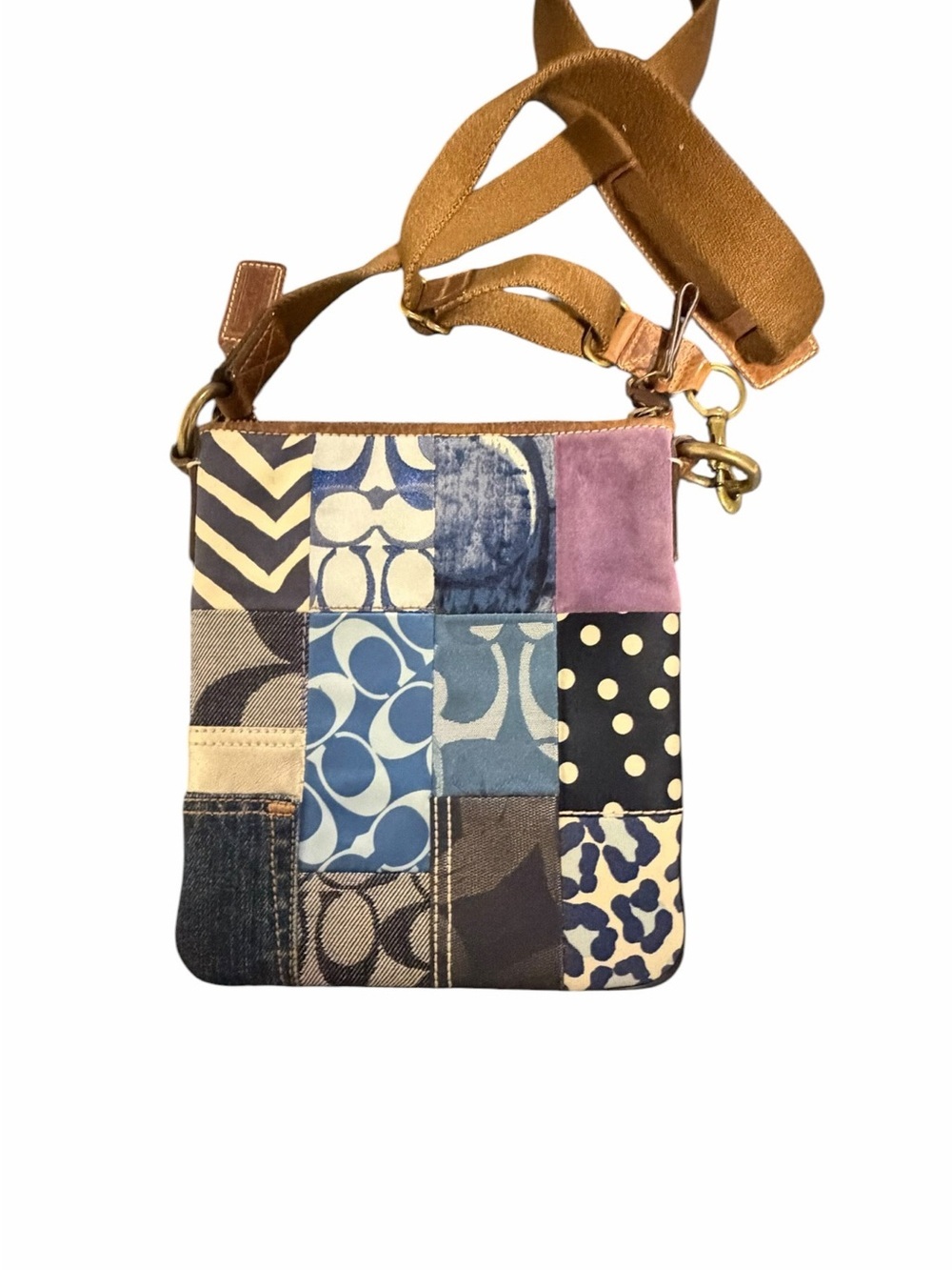 バッグ vintage coach archive patchwork denimBag Coach Denim Patchwork Crossbody File Bag Floral Appli… - Gem